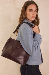 MARCEL CHOCOLATE CAMEL LEATHER BUCKET BAG