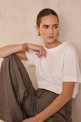 LENI WHITE COTTON T-SHIRT
