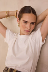 LENI WHITE COTTON T-SHIRT