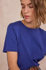 LENI ROYAL BLUE COTTON T-SHIRT