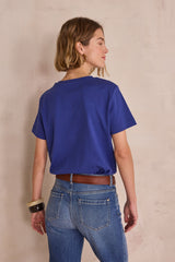 LENI ROYAL BLUE COTTON T-SHIRT