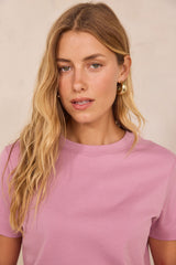 LENI ROSEWOOD COTTON T-SHIRT