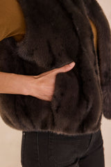 SUZANNE ANTHRACITE FAUX FUR VEST