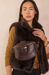 SUZANNE ANTHRACITE FAUX FUR VEST