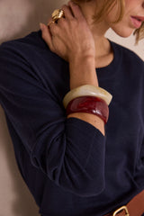 PATTY BLUE FINE-KNIT SWEATER