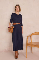 PATTY BLUE FINE-KNIT SWEATER