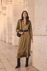 JULIANA SAGE SATIN LONG SKIRT