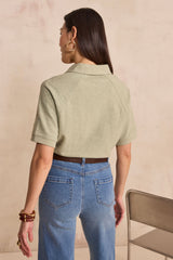 LEXY ALMOND SHORT SLEEVE COTTON T-SHIRT