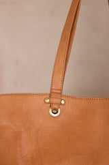 MARCEL LIGHT CAMEL LEATHER TOTE BAG