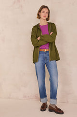 LOUISON DARK FUCHSIA HEMP AND COTTON T-SHIRT