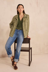 DORIAN KAKI LONG SLEEVE BLOUSE