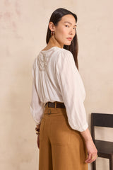 DORIAN ECRU LONG SLEEVE BLOUSE