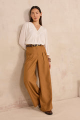 DORIAN ECRU LONG SLEEVE BLOUSE