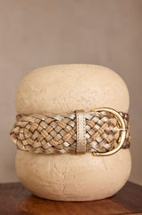 ELIE GOLD LEATHER BELT