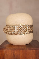 ELIE GOLD LEATHER BELT