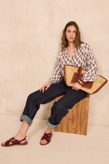 DANICA PAISLEY PRINT BLOUSE