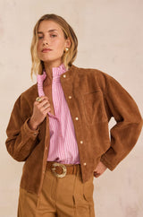 VENUS CINNAMON SUEDE LEATHER JACKET