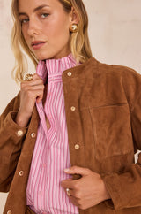 VENUS CINNAMON SUEDE LEATHER JACKET
