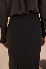 OSAKA BLACK MID-LENGTH PENCIL SKIRT