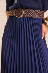 ESTHER NAVY PLEATED SKIRT