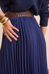 ESTHER NAVY PLEATED SKIRT