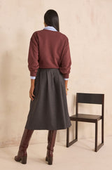 OPHELIE GREY MIDI SKIRT