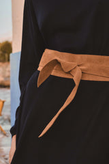 ELIAS LIGHT CAMEL SUEDE LEATHER BELT