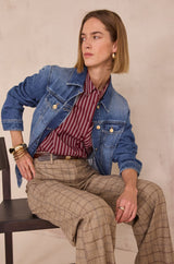 PASSY BURGUNDY STRIPED SHIRT