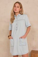 RITA SHORT STRAIGHT DENIM DRESS