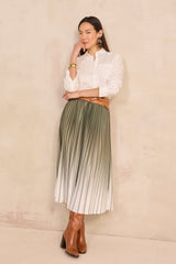 DARCY LIME PLEATED SKIRT