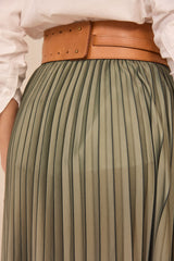 DARCY LIME PLEATED SKIRT