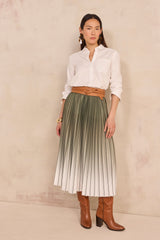 DARCY LIME PLEATED SKIRT