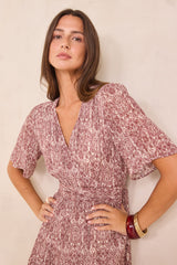 LOUMIA PRINTED WRAP LONG DRESS