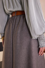 TATIANA MOUSE GREY WIDE-LEG TROUSERS