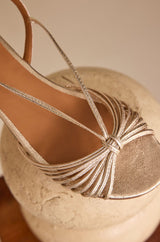 SUN GOLD IRIDESCENT FLAT SANDALS