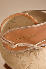 SUN GOLD IRIDESCENT FLAT SANDALS