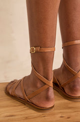 SACHA LIGHT CAMEL SANDALS