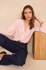 SEATTLE LUREX VISCOSE STRIPED BLOUSE