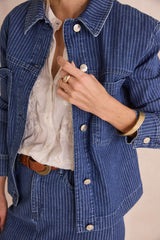 CARLA STRIPED COTTON JACKET