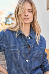 CARLA STRIPED COTTON JACKET