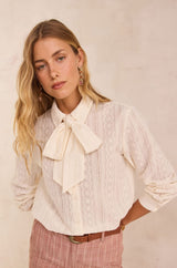 COLETTE EMBROIDERED LAVALIERE SHIRT
