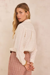 COLETTE EMBROIDERED LAVALIERE SHIRT