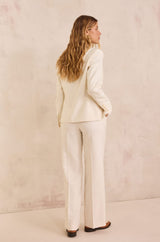 FERGUSON CREAM WIDE-LEG TROUSERS