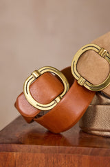 ELISE LIGHT CAMEL LEATHER BELT