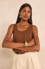 LOVE CARAMEL COTTON AND HEMP TANK TOP