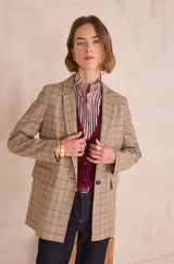 NELIA PRINCE OF WALES CHECK SUIT JACKET