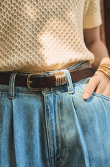 EVE CHOCOLATE LEATHER BELT