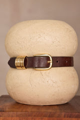 EVE CHOCOLATE LEATHER BELT