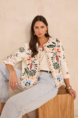 VOLTIGE EMBROIDERED LONG SLEEVE COTTON JACKET