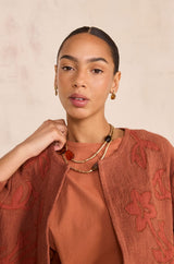 VITALIE RUST EMBROIDERED COTTON JACKET
